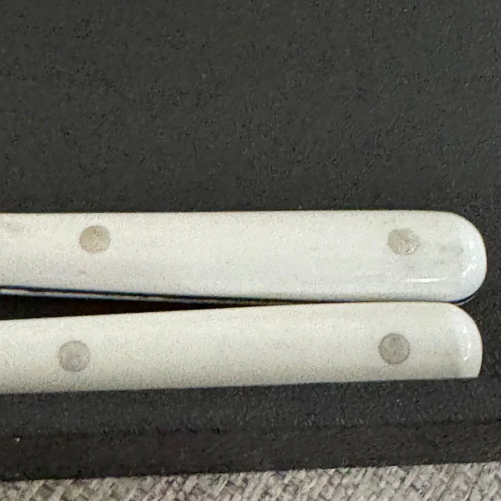 W. MardiGras‎ Butter Knives Replacements Stainless Steel White Handle Spreaders